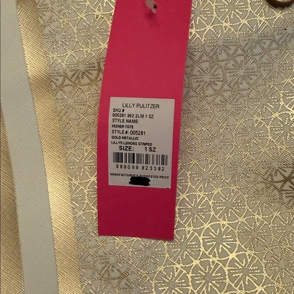 Lilly Pulitzer Gold and Cream Tote - Picture 3 of 7